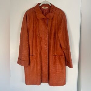 Sibylle Lyn Vintage Women's Leather Crocodile-Embossed Jacket